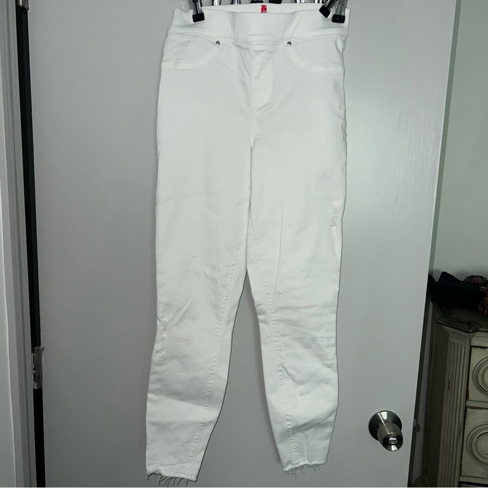 SPANXshape Women's Size S/P Everywear Ankle Skinny Jeans White Pull On Denim